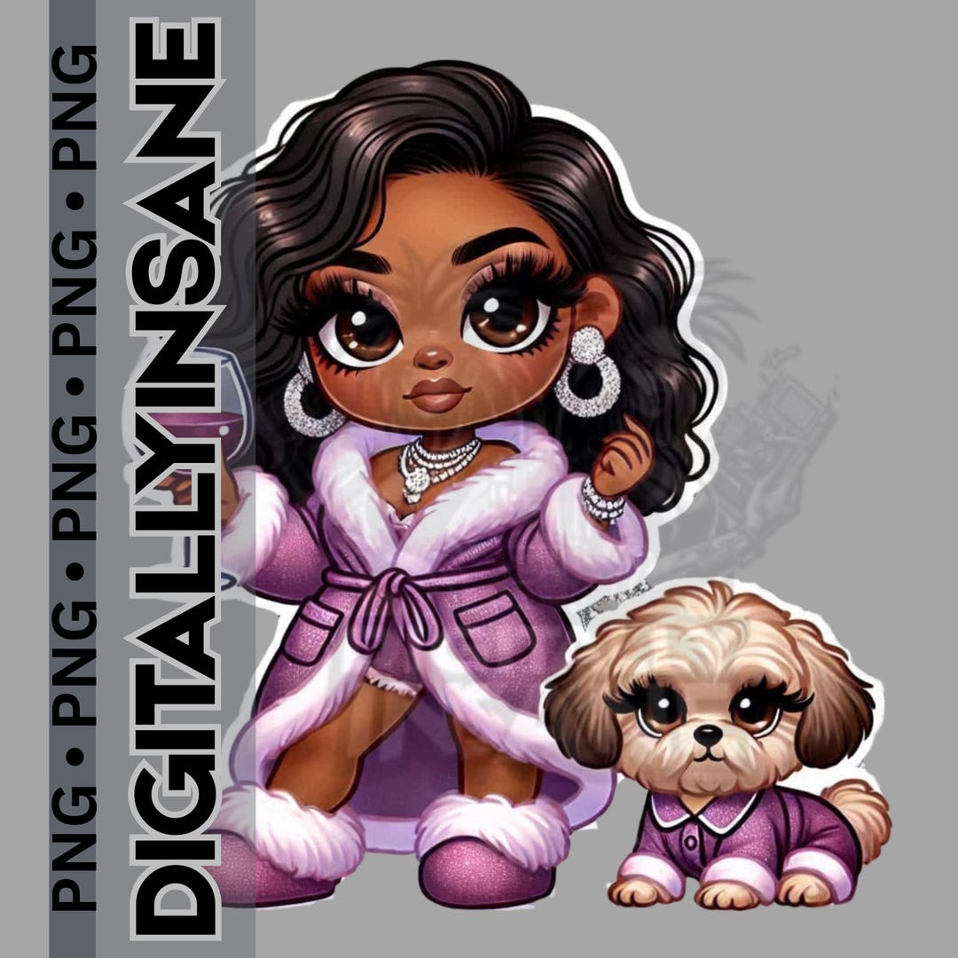 Spa Chibi Chibi Woman With Dog PNG: Spa Party Clipart (digital Download) - Etsy