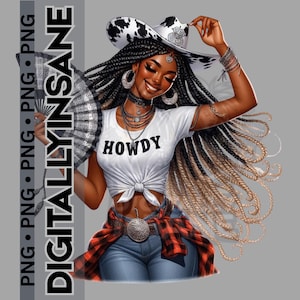 Melanin Cowgirl PNG: Boots on the Ground Clipart (Digital Download)