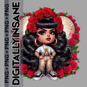 muñecas mexicana, chicana png, homies png, chibi style art png, lil homies svg, chola clipart, soy mexicana png, thug life, roses and hearts
