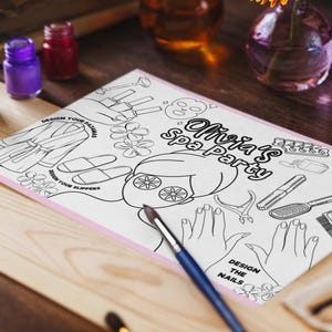 Napperon D&#39;activité Fête Au Spa, Cadeau D&#39;anniversaire Spa, Imprimables Fêtes Spa, Fête D&#39;enfants À Thème Spa, Feuille À Colorier Fête Spa, Jeux De Fête Spa