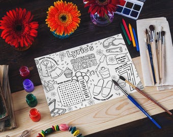 Slumber Party Activity Placemat: Sleepover Games (Printable PDF)