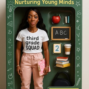 Custom AI Action Figure, Teacher Action Figure, Personalized Action Figure Display, Educator Gifts, Birthday Gift, Teacher of the Year