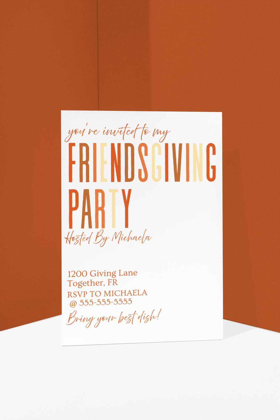 Minimalist Friendsgiving Invitation, Editable Canva Template (digital ...