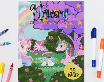 Dibujos para colorear de unicornios imprimibles, libro para colorear de unicornios, dibujos para colorear de unicornios para niñas, hojas para colorear de unicornios, dibujos para colorear de unicornios lindos.