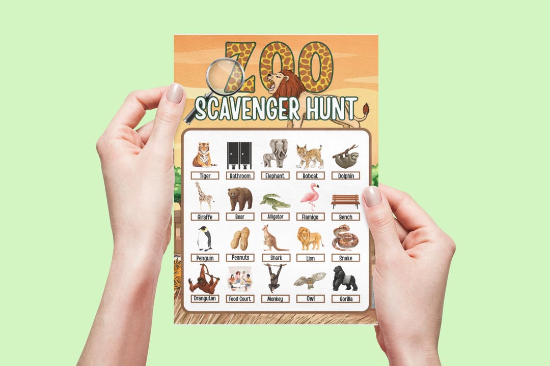 Zoo Safari Scavenger Hunt: Printable Party Game (digital Download) - Etsy