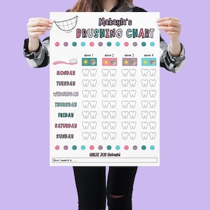 Ik heb mijn tanden gepoetst, afdrukbare tandenborsteltracker voor kinderen, tandenpoetsgrafiek, tandenpoetsgrafiek, spel poets je tanden, melktanden