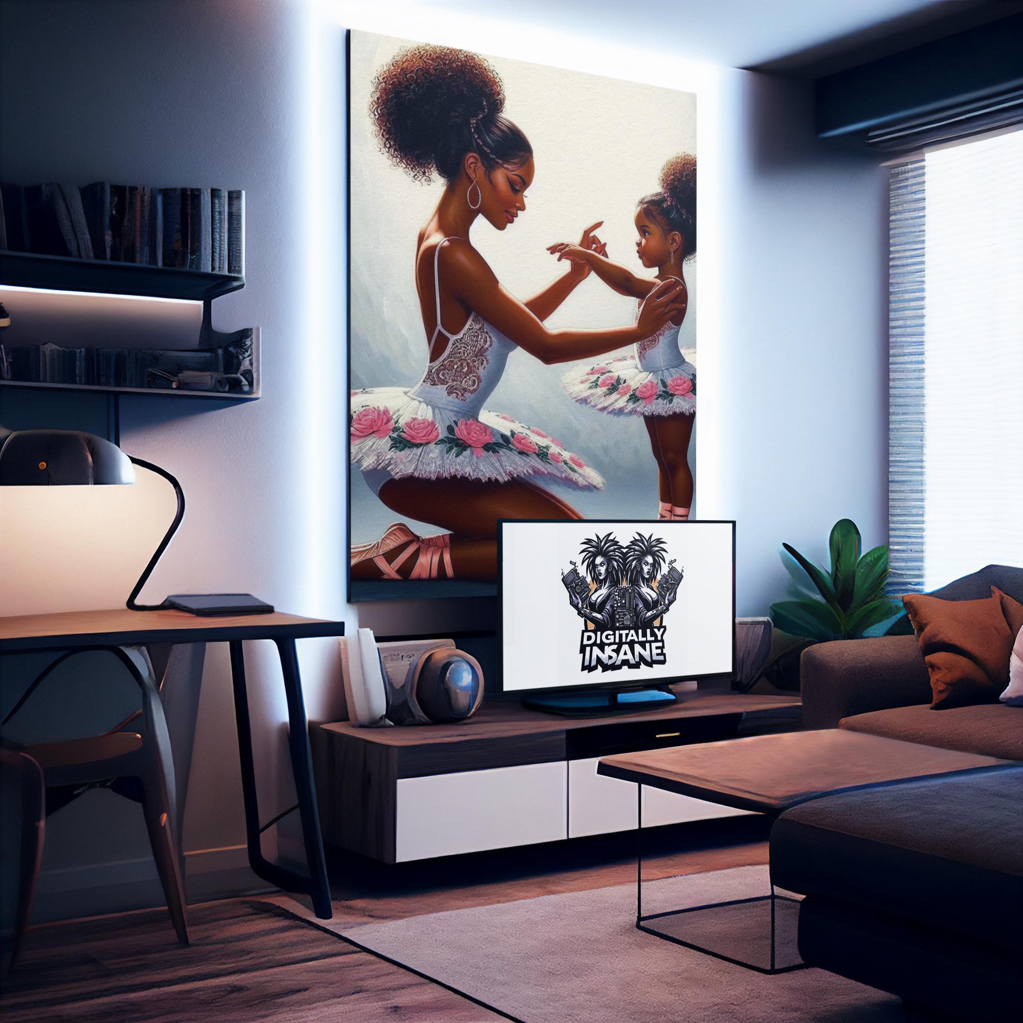 Black Mom and Daughter Ballet Art Print: Melanin Magic (Digital Download)