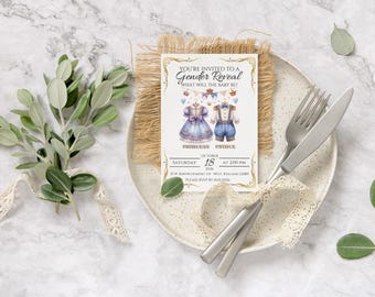Royal Gender Reveal Invitation: Prince or Princess Twins (Digital Download)