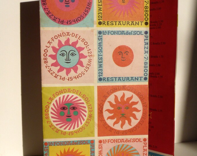 Alexander Girard La Fonda Del Sol Restaurant Menu Etsy