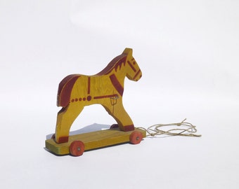 French Wooden Horse - Rocker Pull Toy for Le Printemps Department Store