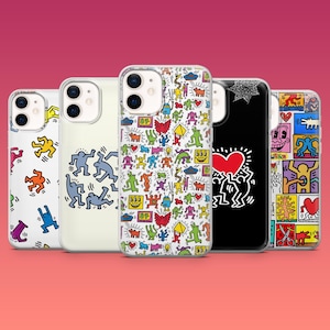 Custodia per telefono Keith Haring Legacy Activism Art Cover per iPhone 16e, 16 Pro 15, 14, 13 Samsung S25, S24Ultra S23FE S22 A16 Pixel 9Pro XL 8A