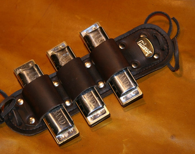 Harmonica Mic Stand Holder 3 Harps Blues Harp Guitar Pick Slot Etsy