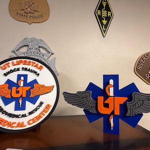 UT LifeStar 3D Printed Patch with Wings and Wall Mount