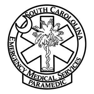 South Carolina EMS Patch, 3D Printed Emergency Medical Services Wall Display, EMT Advanced EMT Paramedic