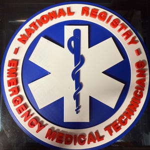 NREMT Wall Plaque, National Registry EMT 3D Printed Display Piece