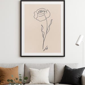 Flower digital drawing, tan/brown pictures, aesthetic tan photos, printable paintings, digital prints, room decor, home decor, cute flowers