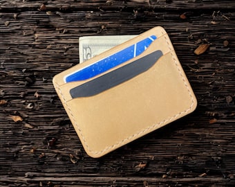 Handmade Leather Wallet for Men, Slim Minimalist Card Holder, Gift for Him