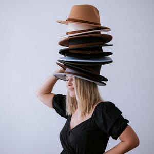 Mörkgrå filtfedorahatt | Unisex klassisk justerbar modell