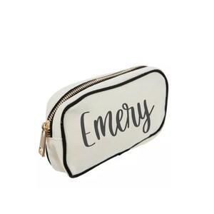 Personalized Canvas Cosmetic Pouch, Bridesmaid Gift, Bride Gift, Birthday Gift
