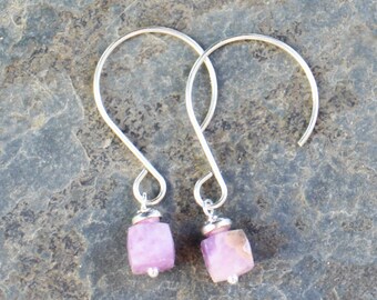 Charoite Earrings, Purple Stone Earrings, Purple Earrings, Sterling Silver Earrings, Gemstone Earrings, Summer Earrings, Lavender Earrings