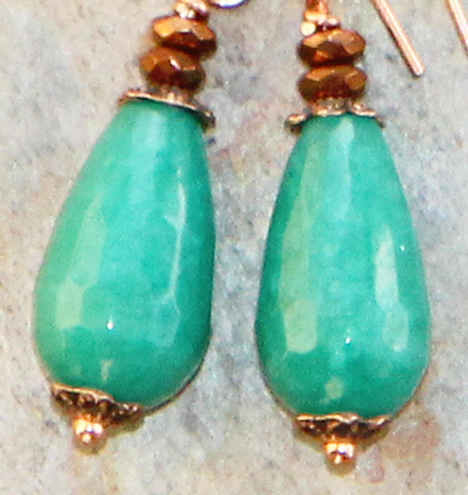 Aqua Earrings Jade Earrings Copper Earrings Stone Earrings Etsy Australia
