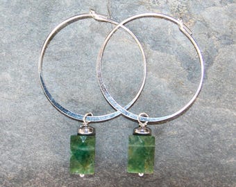 Orecchini A Borchia Avventurina Verde 10mm – Argento 925