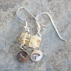 Wish Earrings, Citrine Earrings, Yellow Stone Earrings, Dandelion Earrings, Yellow Earrings, Sterling Silver Earrings, Spring Earrings