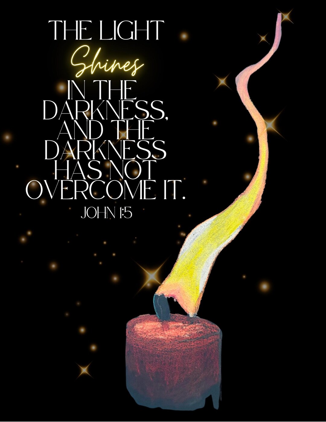 John 1:5 the Light Shines in the Darkness Art - Etsy