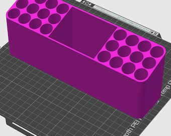 3D Printed Pen & Marker Holder STL – 24 Slot Desk Organizer