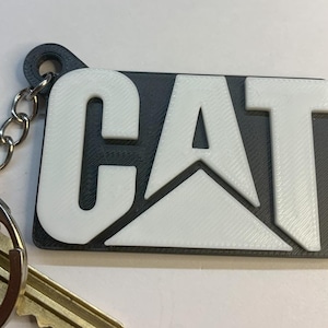 CAT Equipment Keychain – 3D Printed Excavator Gift, Heavy Machinery Key Ring