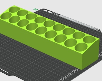 3D Printed Dropper Bottle Holder STL – 18 Slot Rack for 25.5mm Bottles
