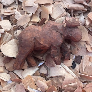 Hand-Carved Painted Wooden Moose - Realistic Animal wood sculpture- Handmade Basswood Carving Gift