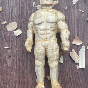 Hand-Carved Wooden man - Realistic wood sculpture- Handmade pine Carving Gift