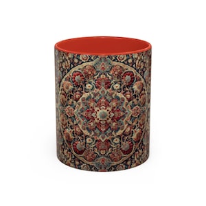 Vibrant Elegant Persian Rug Design Accent Coffee Mug - Best Friend Gift, Perfect for Home, Office Coffee Lovers, Tea Mug, Vintage Design