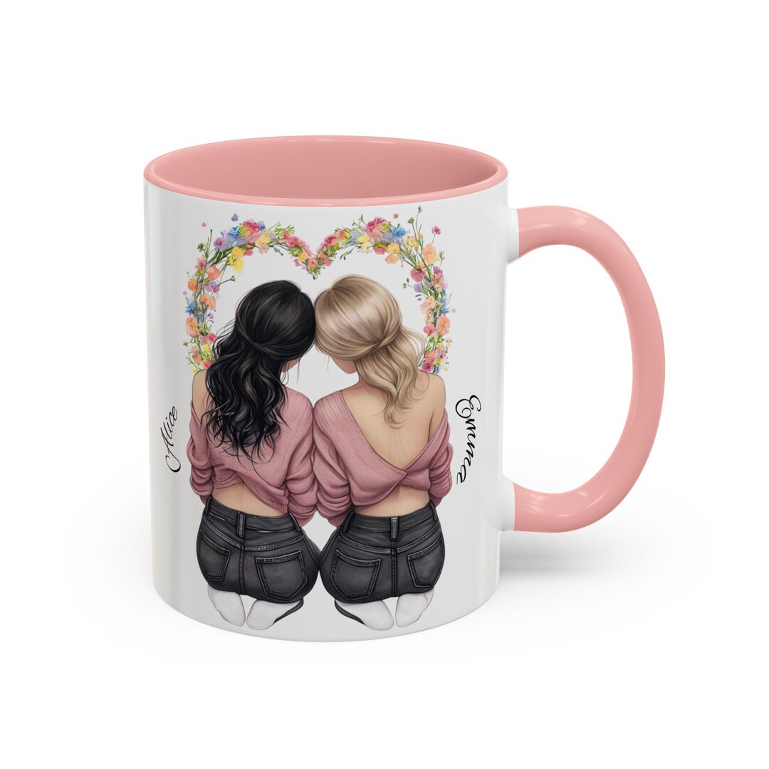 Personalized Best Friends Coffee Mug,floral Friendship Gift Mug for ...