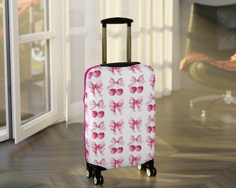 Funda para maleta con lazo de cereza, protector de maleta elegante, accesorio de viaje