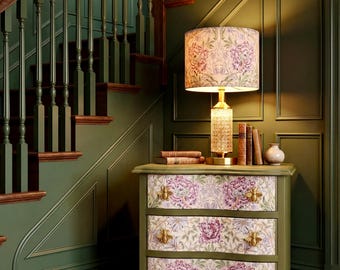 Hand Crafted Nightstand,Vintage Nightstand,Victorian William Morris Floral,Custom Designed Side Table,One of a Kind, Furniture, Special Gift