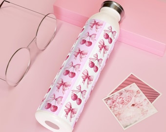 Coquette Cherry Bow Edelstahl Trinkflasche, 20oz