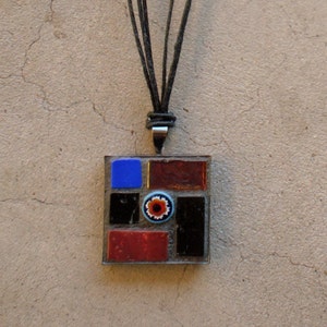 Free Shipping! Millefiori MOSAIC Glass TILED Pendant NECKLACE