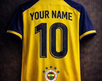 Affiche personnalisée premium du maillot de Fenerbahçe, nom et numéro personnalisés, art mural, téléchargement numérique, salle de sport, haute qualité