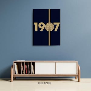Fenerbahce 1907 Modern Wall Art Minimalist Sports Poster Football Print Fan Gift Home Decor Man Cave Soccer Club Logo Artwork Home Office