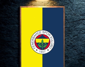 Art mural Fenerbahçe | Affiche de fan de football moderne (téléchargement numérique) Décoration de bureau à domicile Impression d'art mural