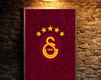 Art mural Galatasaray | Affiche de football minimaliste moderne (téléchargement numérique) impression de décoration de bureau à domicile