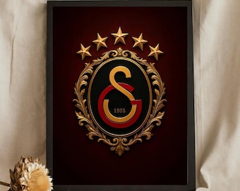 Art de l'emblème de Galatasaray 1905 : décoration sportive de luxe (téléchargement numérique) Art mural pour la maison et le bureau, décoration de haute qualité