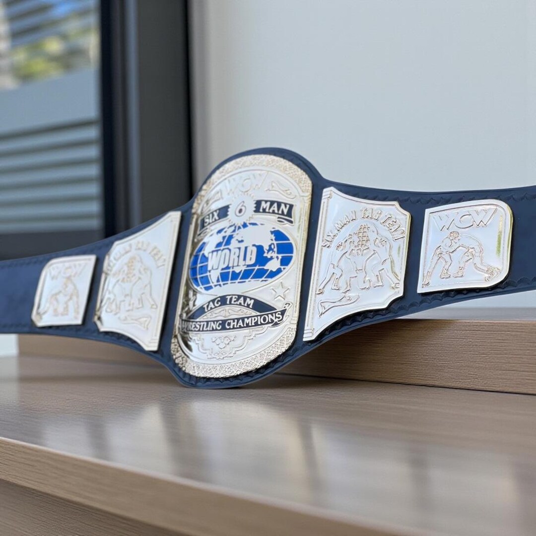 World Six Man Tag Team Championship Replica Belt, Adult Size - Etsy