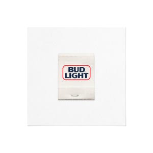 Bud Light Beer - Vintage 1980s Matchbook Cover Glicée Print - Budweiser Advertising Ephemera - Framed or Unframed Wall Art