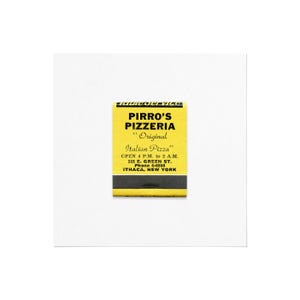 Pirro&#39;s Pizzeria (NY) - Vintage 1960s Matchbook Cover Glicée Print - Ithaca New York Pizza Shop Ephemera - Framed or Unframed Wall Art