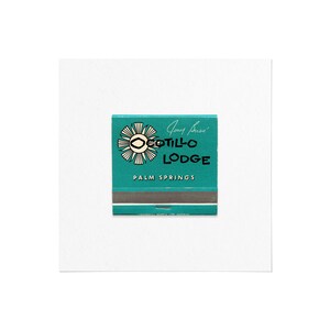Ocotillo Lodge - Vintage 1950s Matchbook Cover Glicée Print - Palm Springs California Hotel Resort Ephemera - Framed or Unframed Wall Art