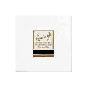 Louise Jr. (NYC) - Vintage 1950s Matchbook Cover Glicée Print - New York City Italian French Restaurant - Framed or Unframed Wall Art