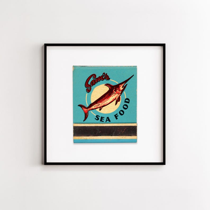 Sam's Seafood (surfside, CA) - Vintage 1940s Matchbook Cover Glicée ...